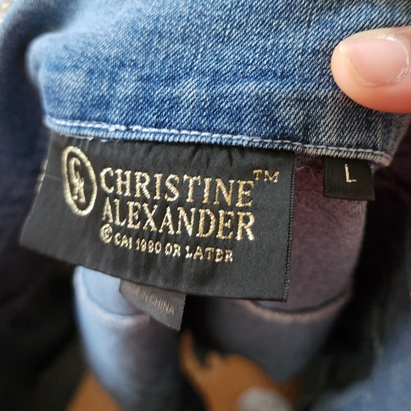 ☆Christine Alexander Denim Blue Jean Diamond Studded Bling Bedazzled Jacket☆ - Picture 6 of 6